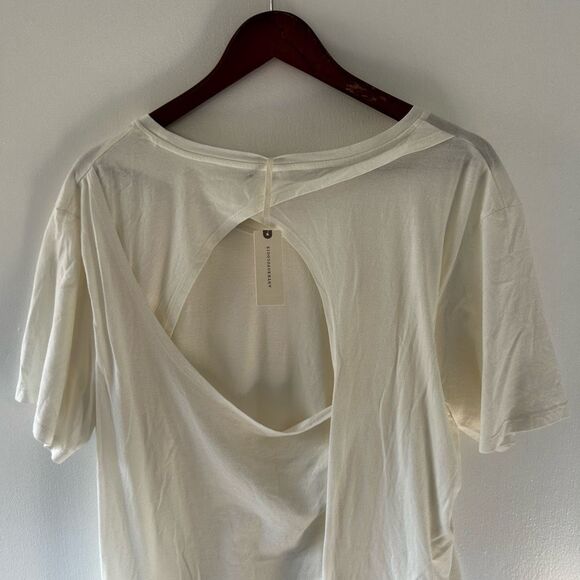 Anthropologie White Open Back Minimalist Top Size XL NWT Elevated Basics - Picture 7 of 10
